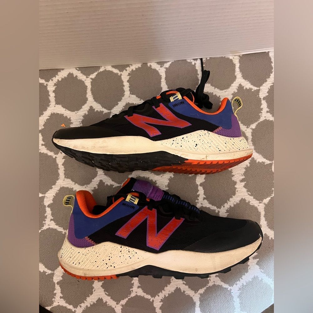New Balance Trail Nitrel Black Purple Athletic Shoes 7.5 toe protect athletic